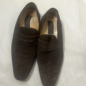 MERCANTI‎ FLORENTINI PERFORATED SUEDE WINGTIP SHOES. 10 1/2M